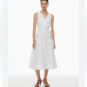 Aritzia Babaton Broadcast Poplin white cotton Dress, size S